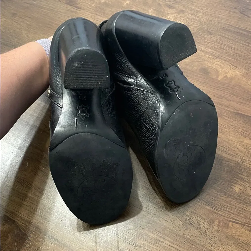 Tory Burch Black Mae Heeled Booties Size 7